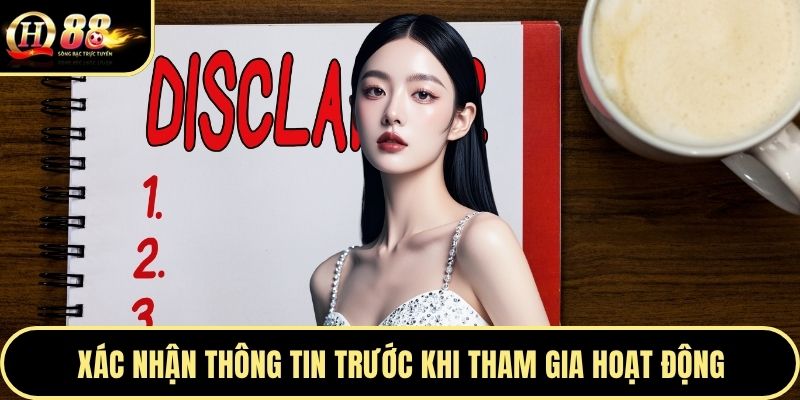 Xác nhận thông tin trước khi tham gia hoạt động